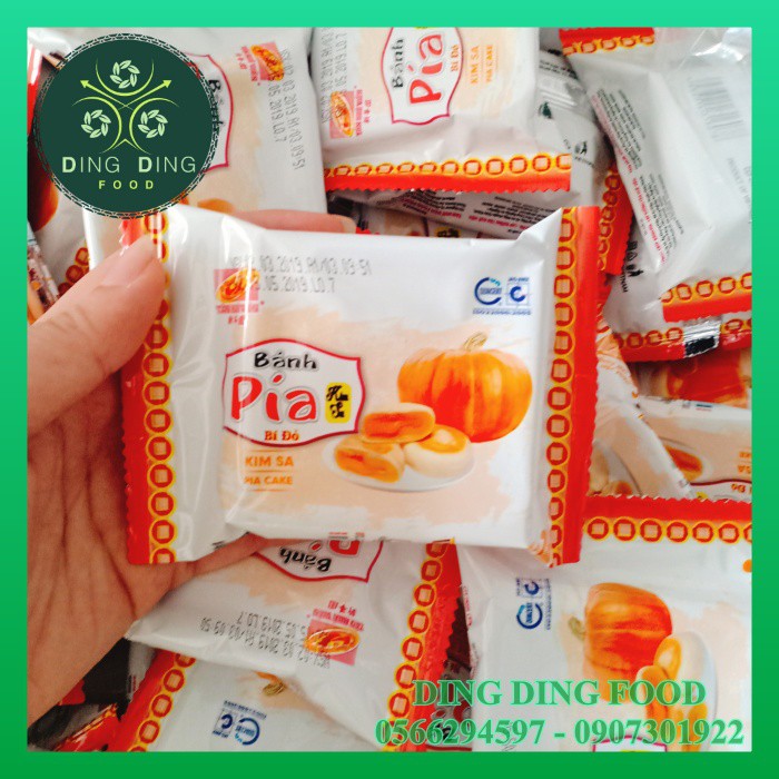 Bánh Pía Mini CHAY Kim Sa Bí Đỏ 480g [1 TÚI 12 BÁNH] Tân Huê Viên| Pía Mini Kim Sa Chay| Pía Sóc Trăng - DING DING FOOD