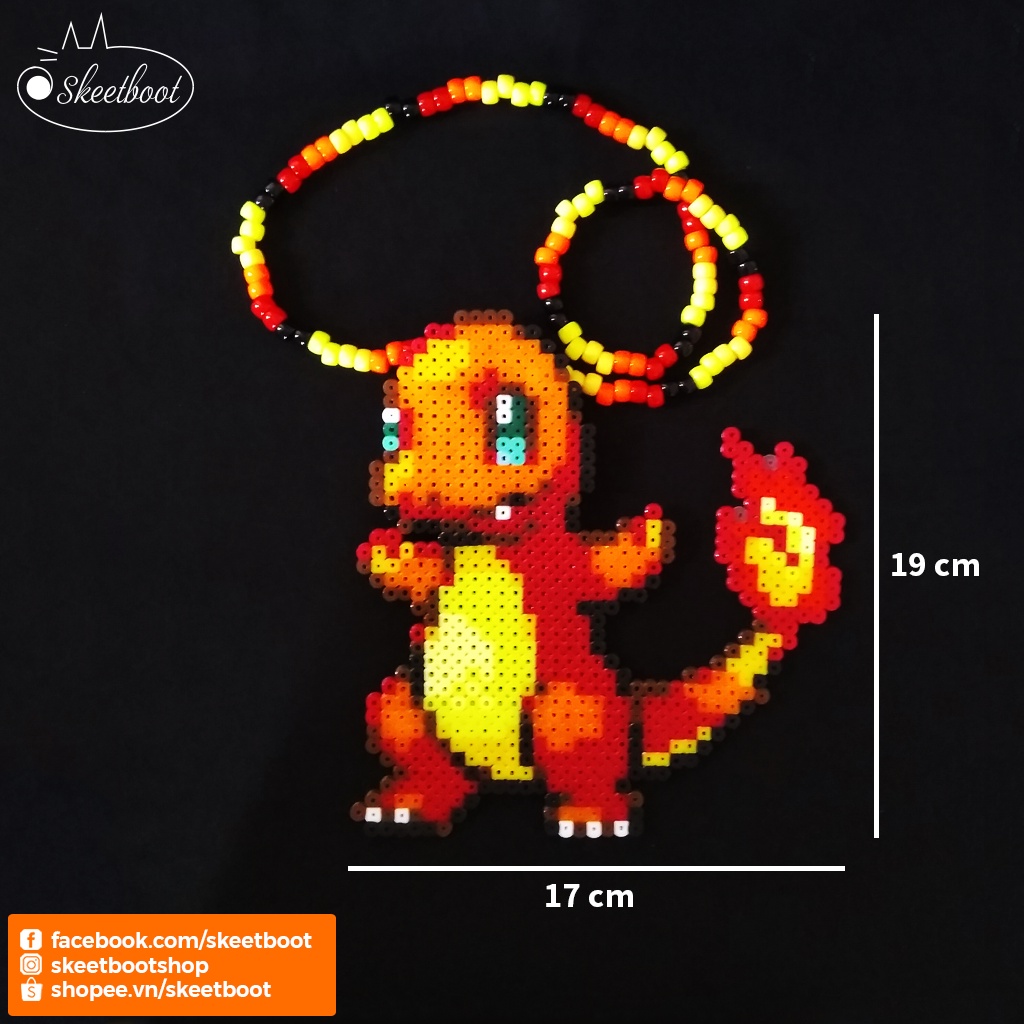 Vòng cổ kandi Charmander 155K - phụ kiện rave hà nội