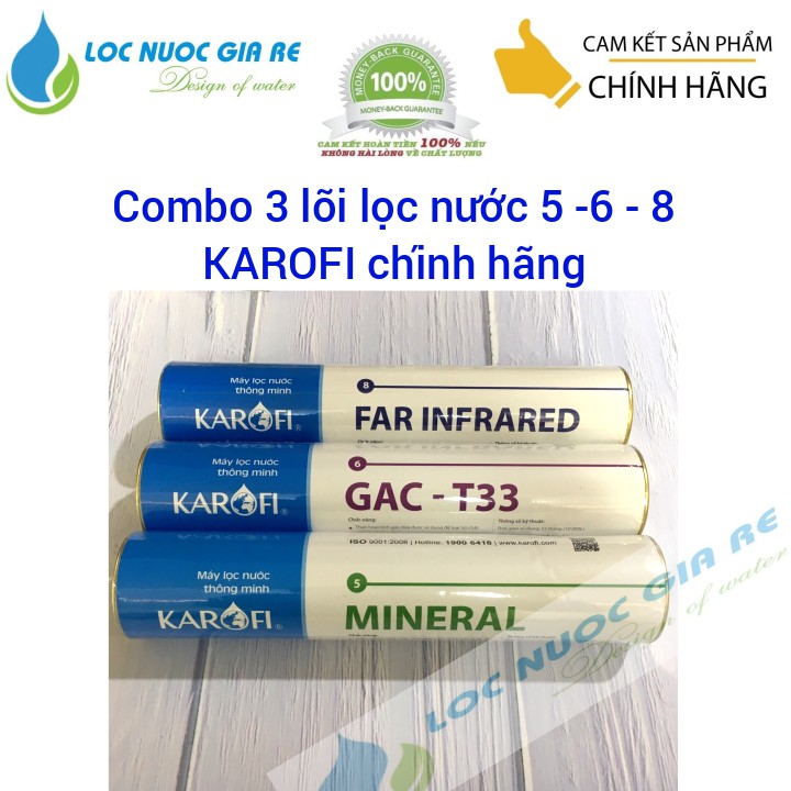 lõi lọc nước số 5 + lõi lọc nước số 6 karofi + lõi lọc nước số 8 karofi | combo 3 lõi tạo khoáng 5,6