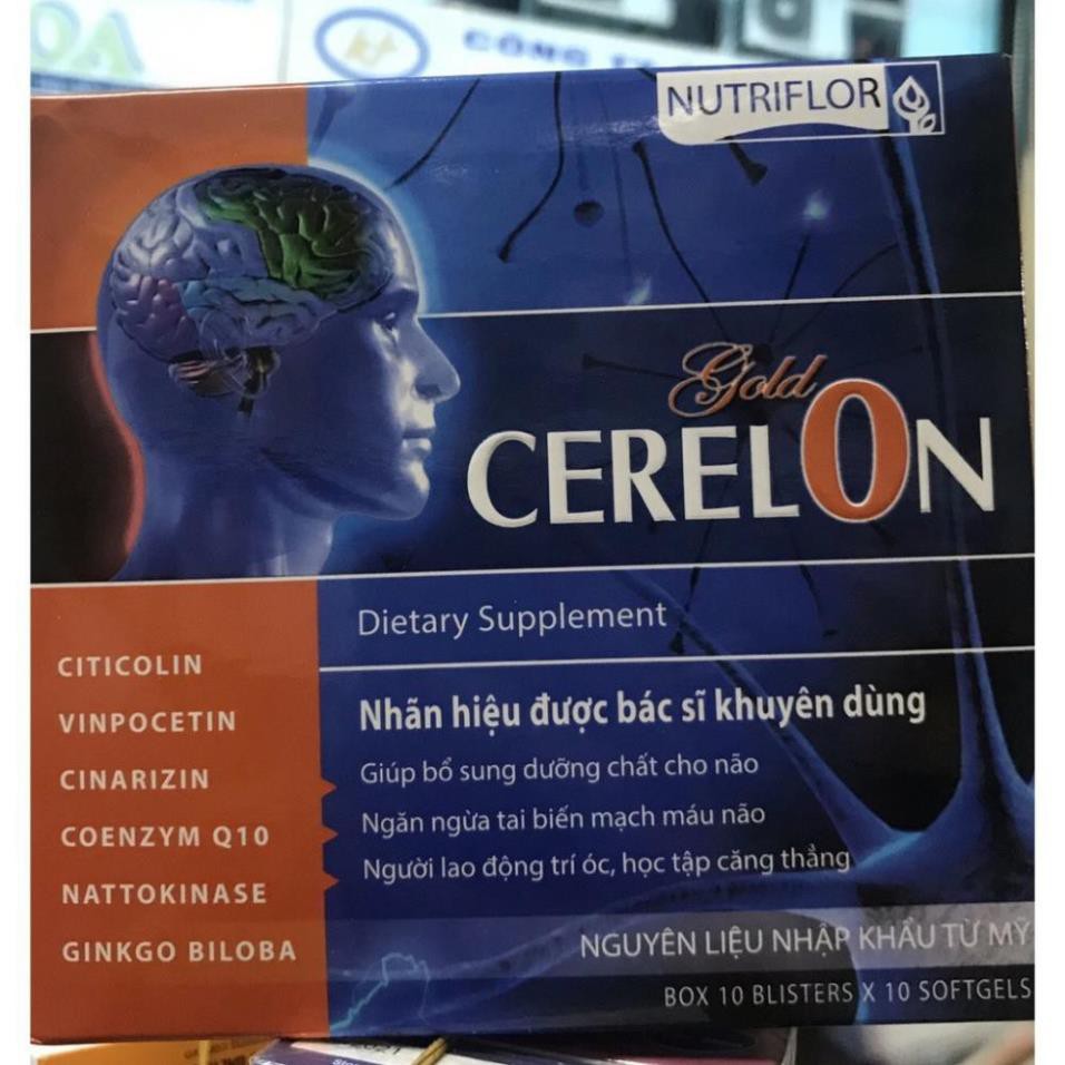 Viên uống Cerelon Giúp bổ sung dưỡng chất cho não hiệu quả viên uống hoạt huyết dưỡng não 100 viên