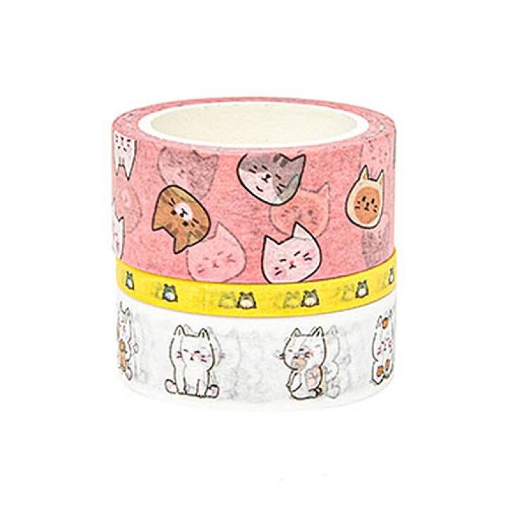 Set 3 Cuộn Băng Keo Dán Trang Trí ARTBOX Hàn Quốc Họa Tiết Mèo Và Ếch Dễ Thương