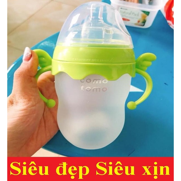 Bình sữa tập bú como silicon hàn quốc siêu mềm cao cấp 150ML/250ML có chống sặc cho bé yêu