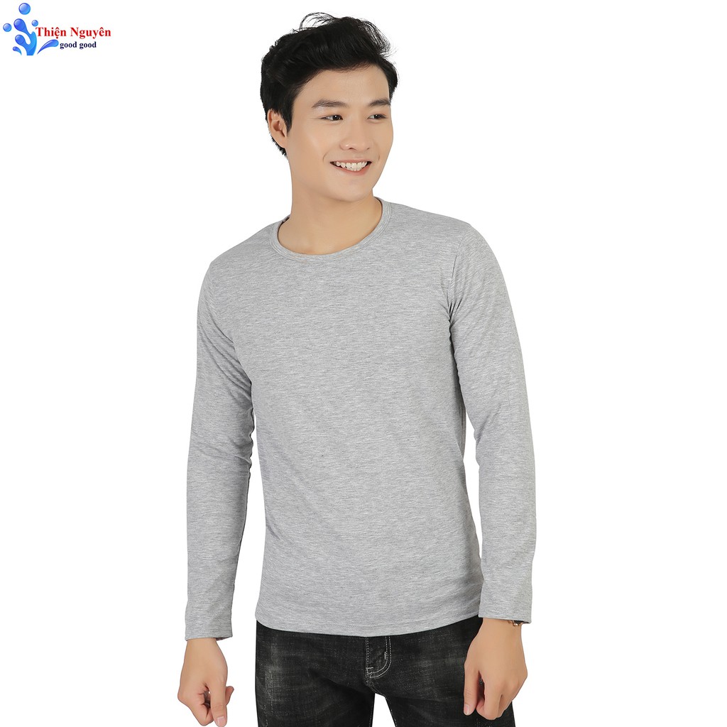Áo thun nam dài tay cổ tròn body co dãn 4 chiều cao cấp (Thiện Nguyên shop) | BigBuy360 - bigbuy360.vn