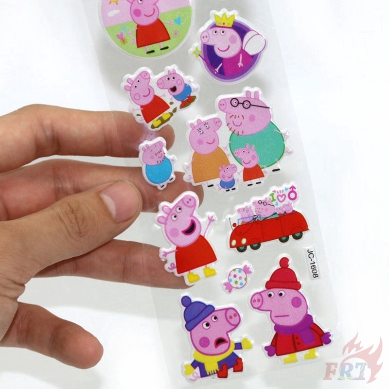 Set 1/5 tấm hình dán hình heo Peppa 3D đáng yêu