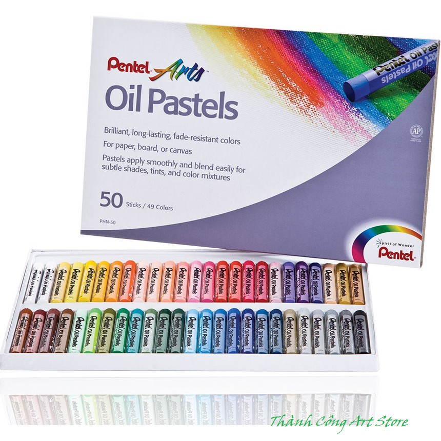 Sáp dầu Pentel 50 màu, Oil Pastels, Sáp màu
