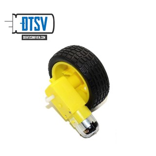 Combo Động Cơ Giảm Tốc Vàng 3V-9V + Bánh Xe