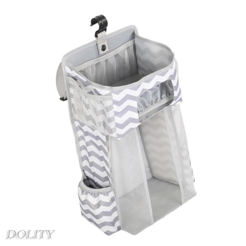 [DOLITY]Baby Crib Bed Hanging Bag Rack Bedside Diaper Organizer Bag PP Support Plate