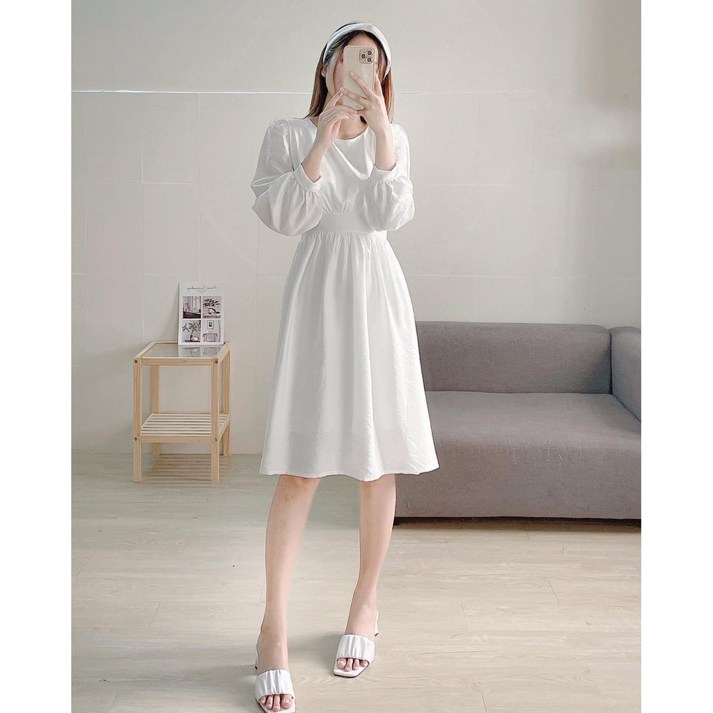 [Mã WAMT1505 giảm 10K đơn 0K] Đầm băng đô tay dài buộc eo | BigBuy360 - bigbuy360.vn