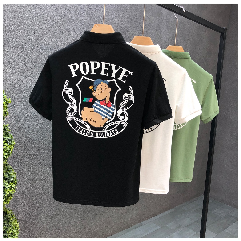 Áo polo nam Popeye vải cotton co giãn 4 chiều thấm hút mồ hôi full size áo phông nam áo thun nam