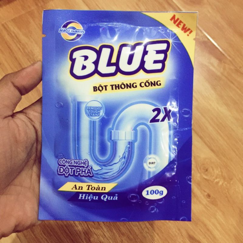 Bột thông cống Blue Công Nghệ Hàn Quốc tẩy rửa siêu mạnh đánh tan tắc nghẽn gói 100gr