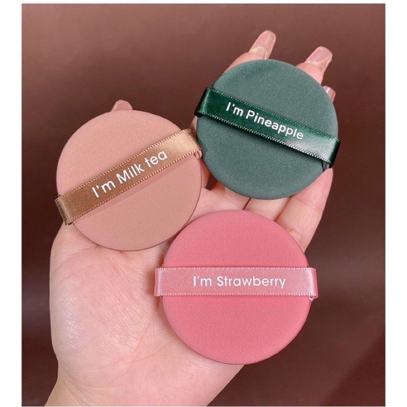 Hộp 7 bông mút dặm phấn trang điểm 2 mặt chống xơ