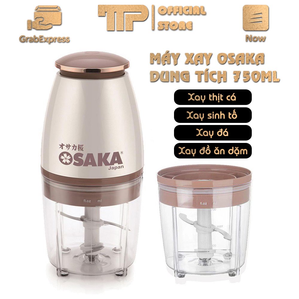 Máy xay thịt đa năng OSAKA , Máy xay sinh tố cầm tay mini, Cối xay thịt cá công suất 350W dung tích 500ML