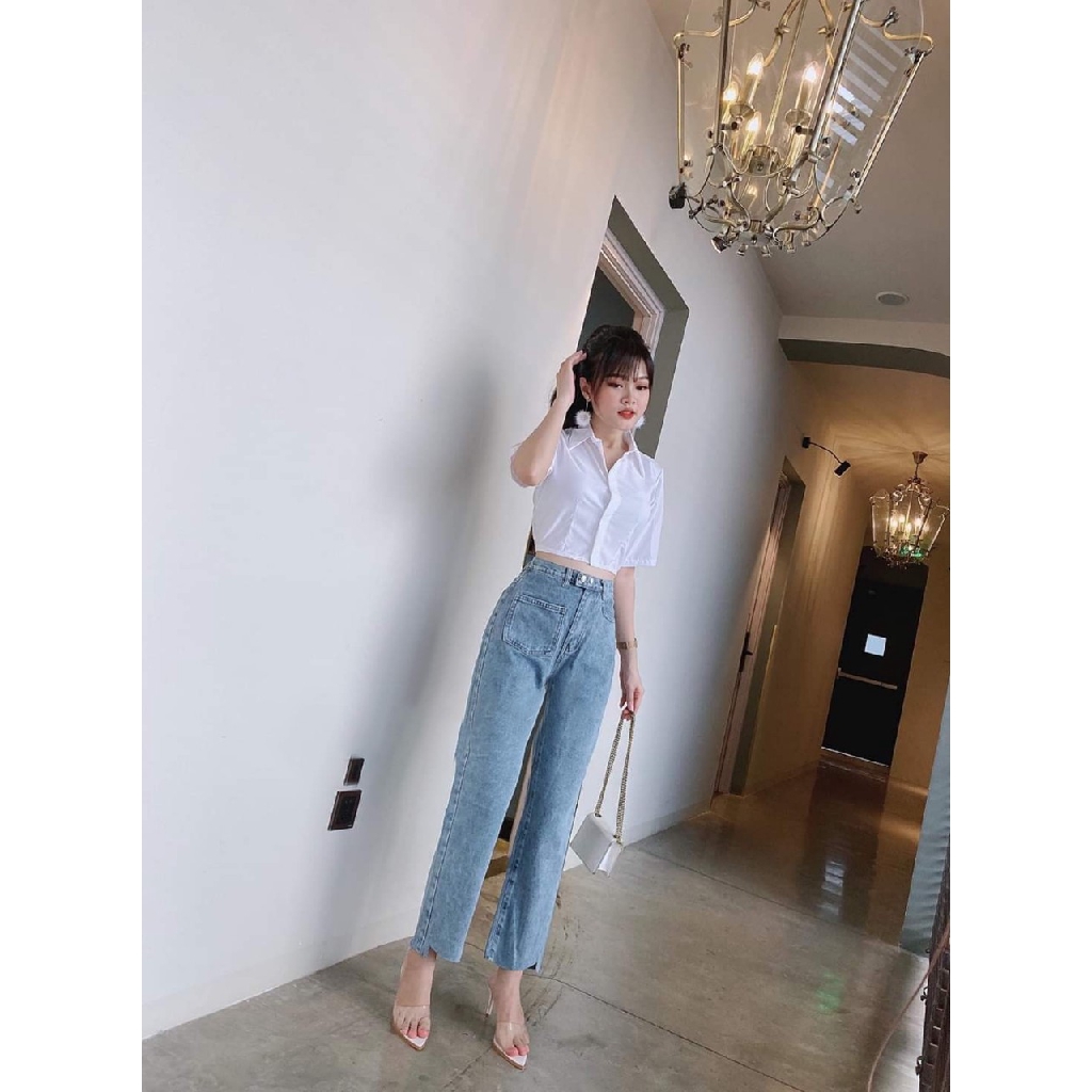 Áo Sơ Mi Cộc Tay Croptop | BigBuy360 - bigbuy360.vn