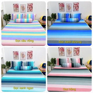 bộ drap thun hàn quốc mẫu cầu vồng (4-5 món)