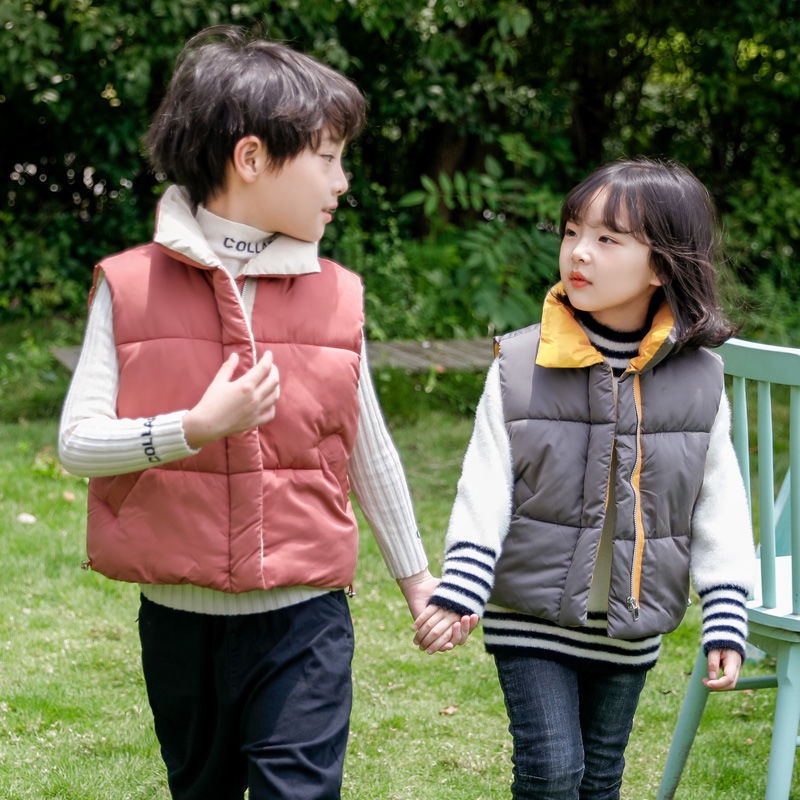 Hàng Có Sẵn Áo Khoác Phao Cotton Dày Không Tay Cổ Đứng Chất Lượng Cao Mặc Ngoài Trời Mùa Xuân Thu Và Mùa Đông Chất Lượng Cao Bảo Mật Cho Trẻ Em