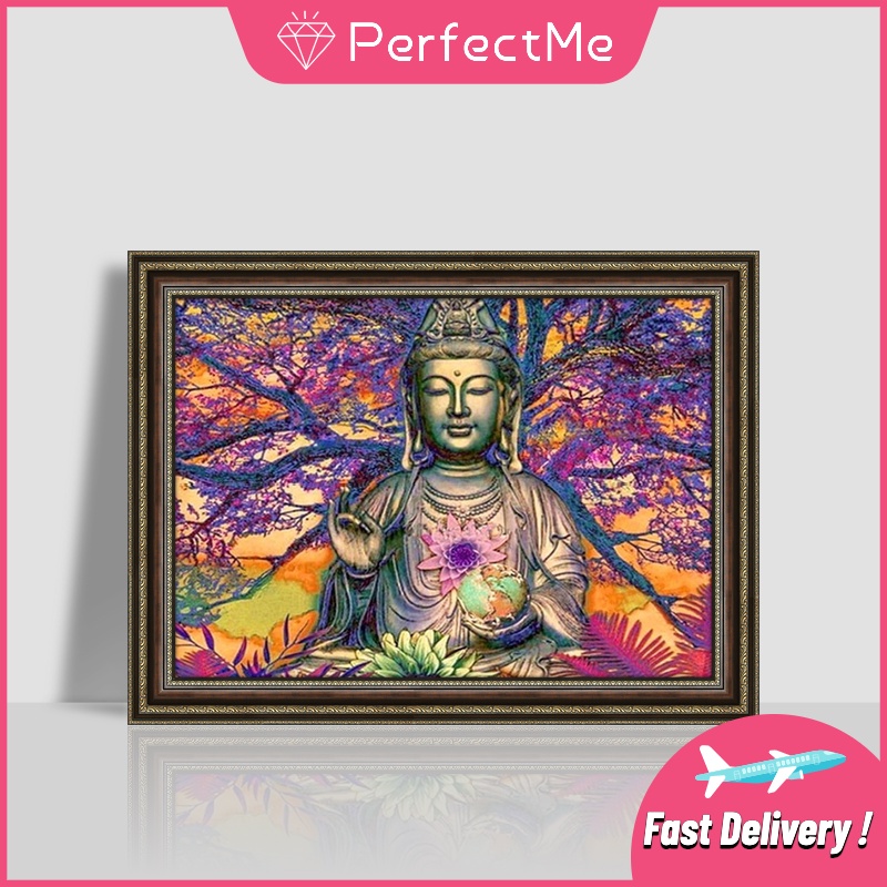 Bộ dụng cụ làm bức tượng phật 5d kích thước 40x30cm trang trí nhà cửa