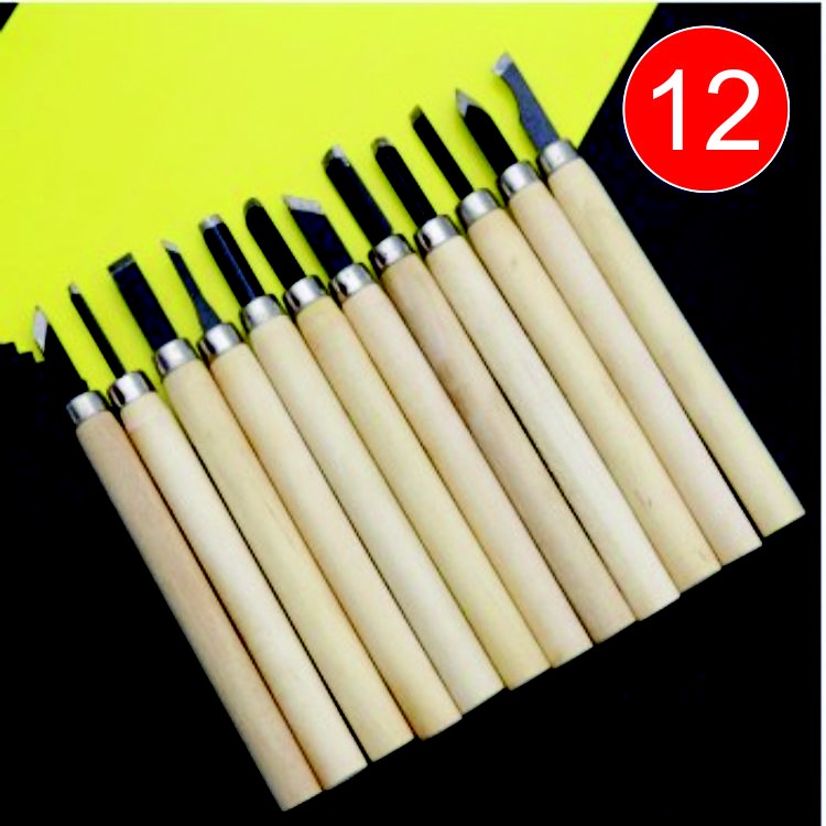 Bộ 12 dao khắc gỗ, tiện gỗ