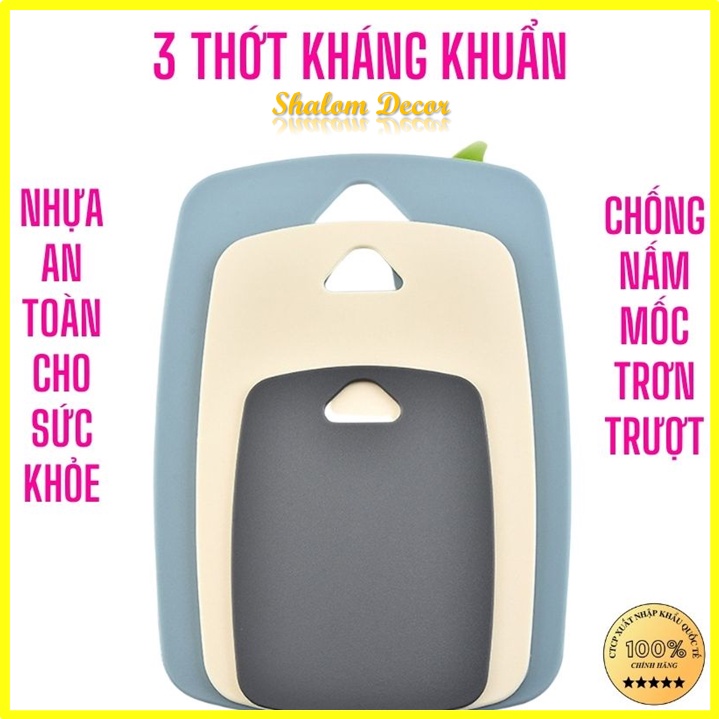 Thớt Nhựa Kháng Khuẩn, Combo Bộ 3 Thớt Kháng Khuẩn, Mẫu Mã Đẹp  An Toàn Khi Sử Dụng