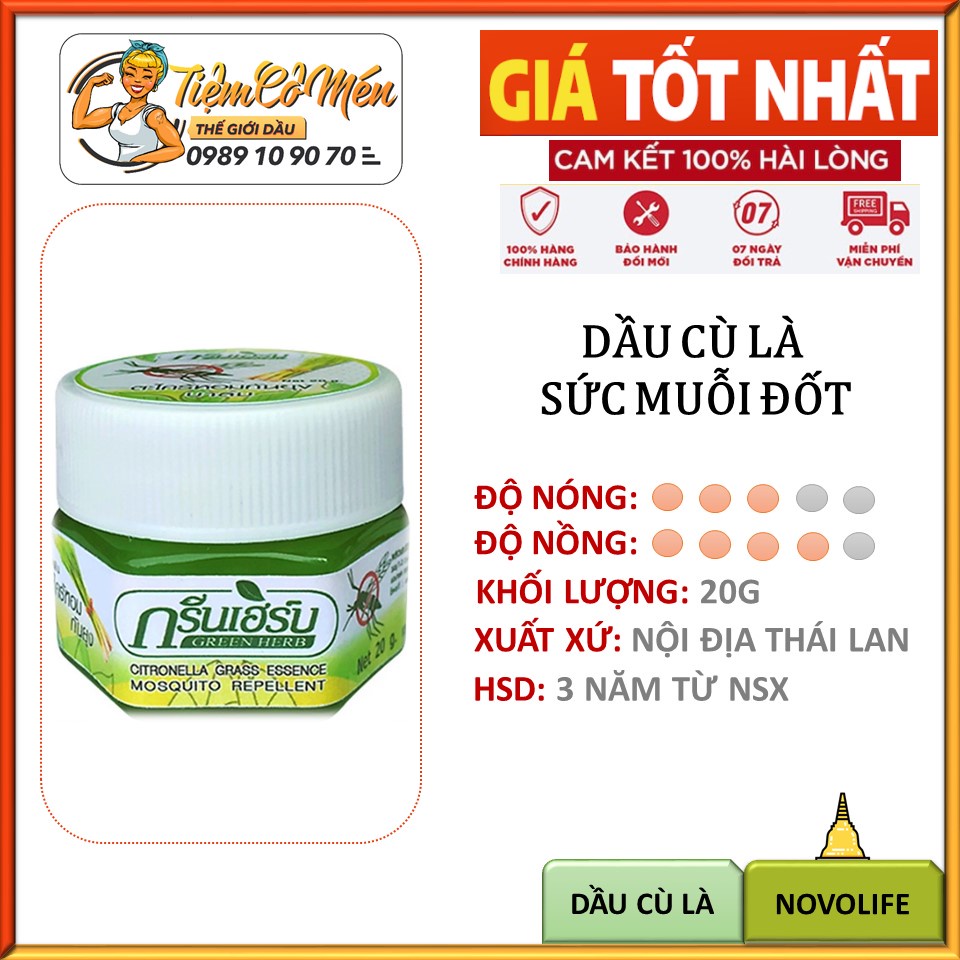 Dầu Cù Là Sả Đuổi Muỗi Green Herb Thái Lan - Hàng Nội Địa Thái - Sản Phẩm Được Ưa Chuộng