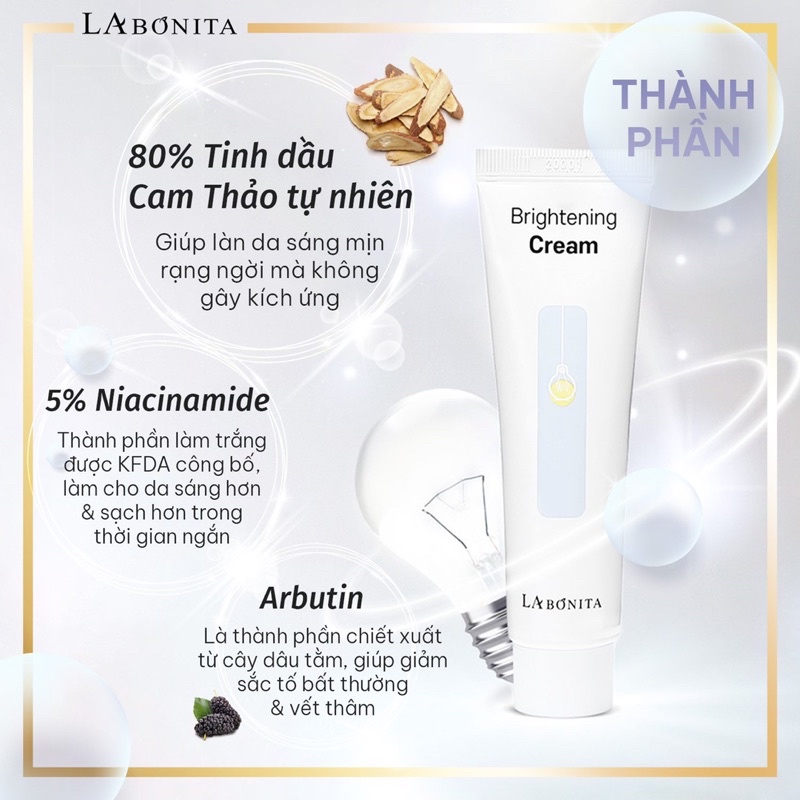 Kem Dưỡng Sáng Da Và Đều Màu Da La Bonita Brightening Cream 50ml