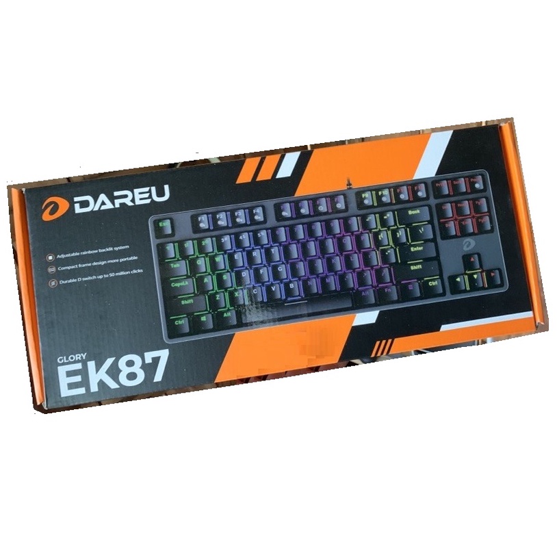 Bàn Phím Cơ Gaming Cao Cấp DAREU EK87 - Black (Multi-LED)