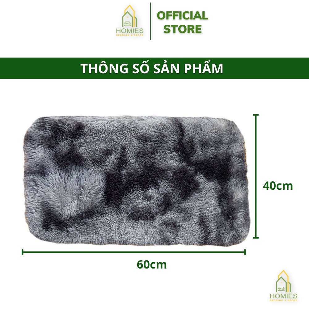 Thảm Lông Chùi Chân HOMIES Lông Loang - Lông Dài Thấm Nước 40cm x 60cm