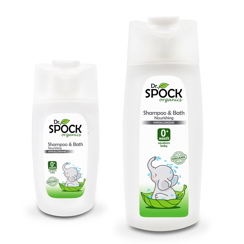 Sữa tắm gội hữu cơ Dr.Spock Organics 400ml làm sạch an toàn cho làn da nhạy cảm bé từ 6 tháng - Herbaby