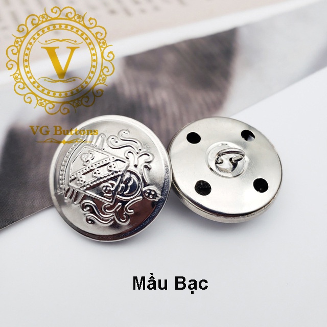 Cúc kim loại cao cấp, Khuy áo kiểu Anh, phù hợp áo vest nam và nữ, áo khoác măng tô, áo khoác dạ