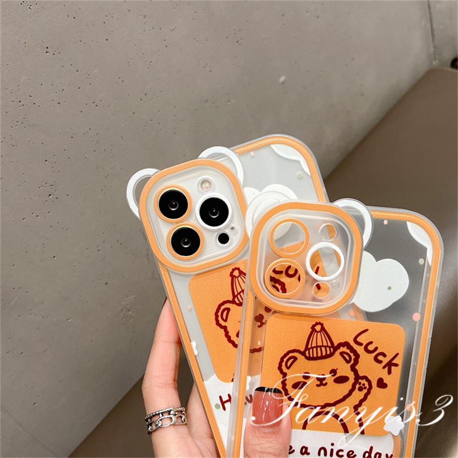 Ốp Điện Thoại Dẻo Họa Tiết Gấu &amp; Tai Gấu Dễ Thương Cho iPhone 14 13 12 11 Pro Max X XR Xs Max 8 7 6 6s Plus SE 2020