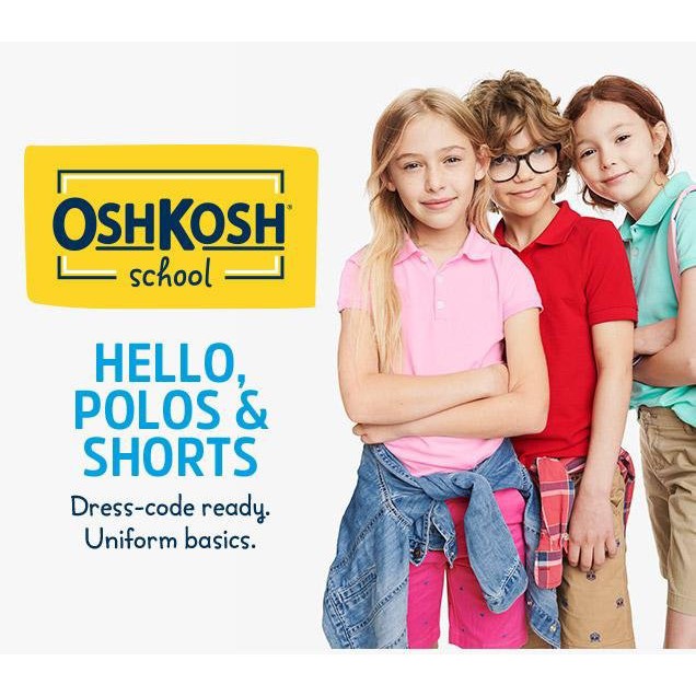 Áo thun polo có cổ bé gái OSHKOSH & CARTER'S