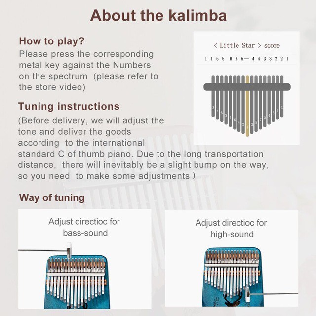 Đàn kalimba Cega 17 phím gỗ tròn cứng Nigeria nguyên khối Mahagony GECKO000070-Hàng chính hãng