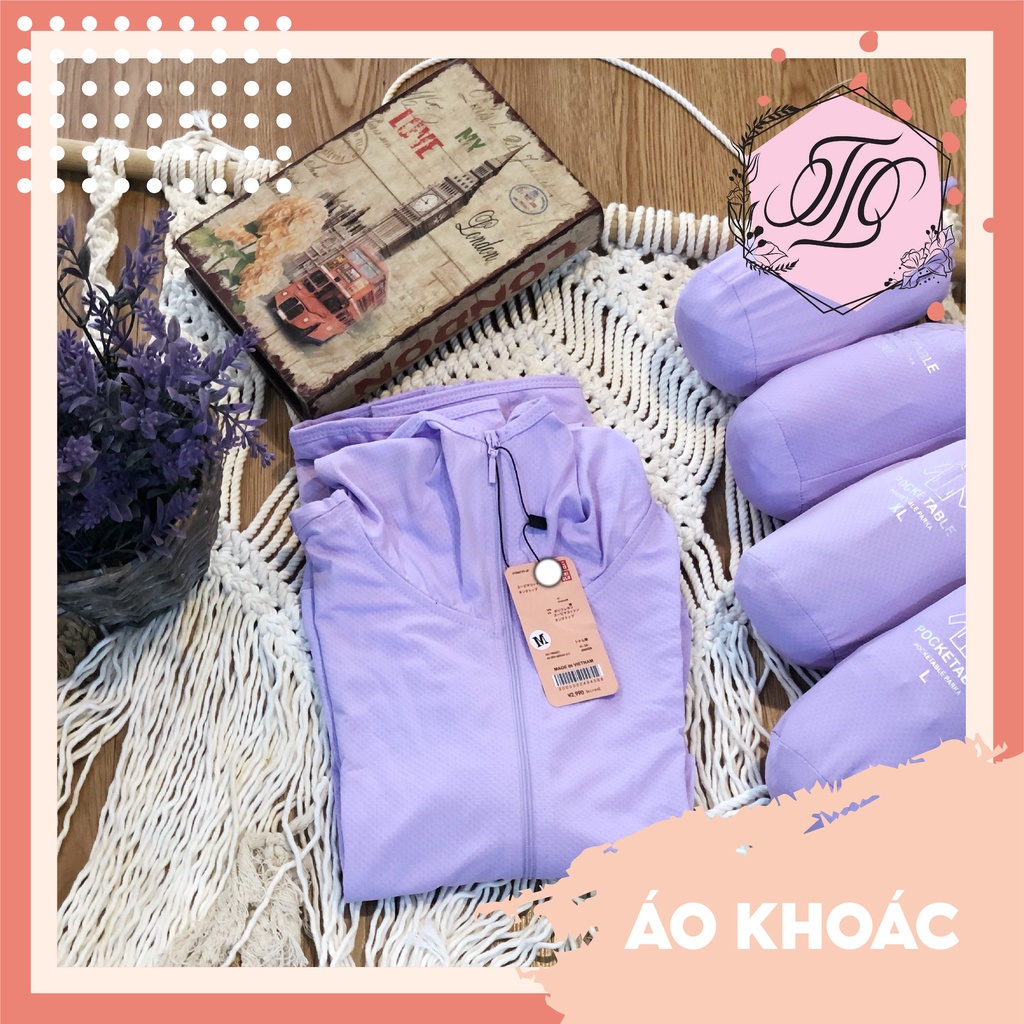 Áo khoác chống nắng thun Nhật siêu thoáng khí màu tím nhạt pastel TK08