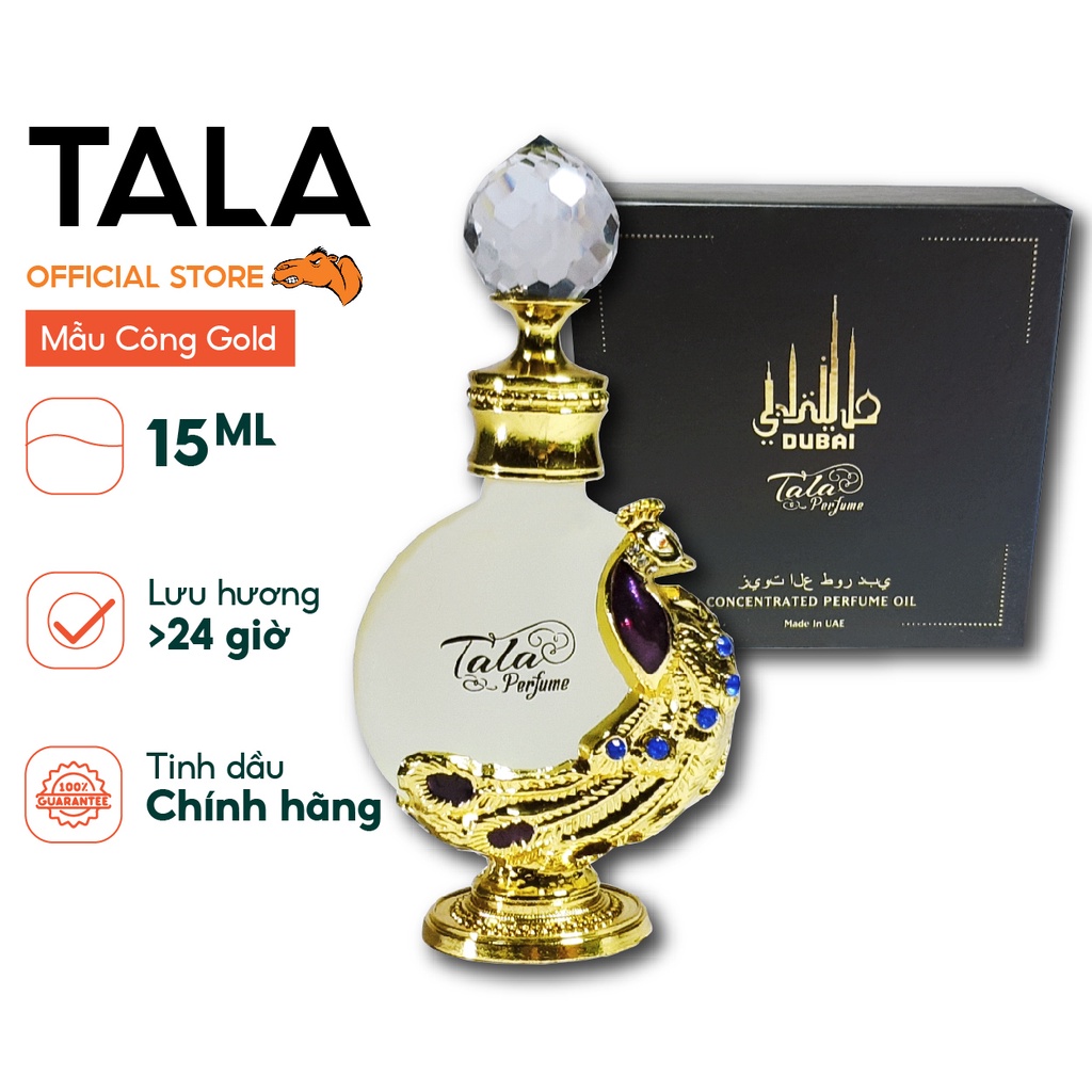 Tinh Dầu Nước Hoa Dubai TALA mẫu Công Phượng Hoàng Gold 15ml, mùi cho nam và nữ, lưu hương 24 giờ, có tem niêm phong