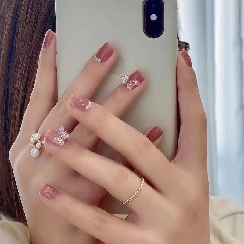 [ NBN 28 ] CHARM NƠ BỚM - Phom MÓNG DÀI  [ Tặng Keo Và Dụng Cụ ] Lẻ