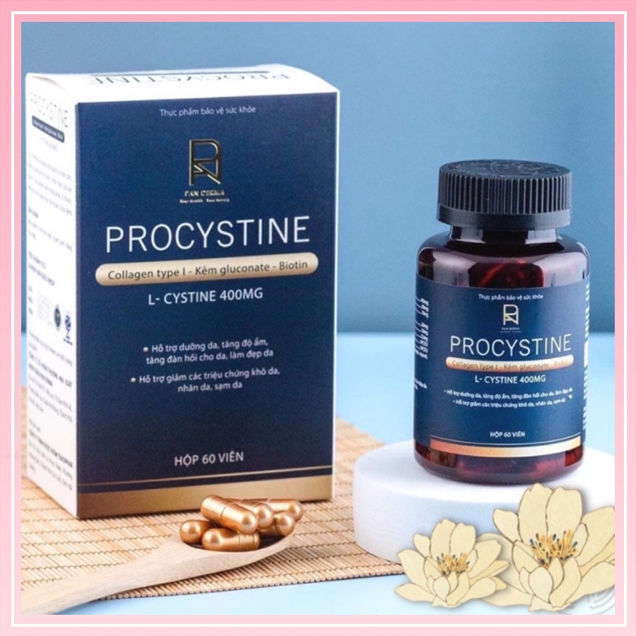 Viên Uống Procystine Hỗ Trợ Giảm Mụn, Đẹp Tóc Dưỡng Ẩm Cải Thiện Trắng Da - Hộp 60 Viên