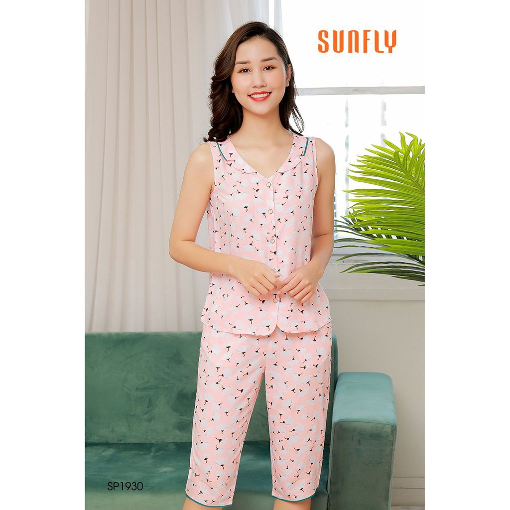 Bộ lanh lửng - Bộ mặc nhà Sunfly chất lanh nhiều màu kèm video sản phẩm SP1930