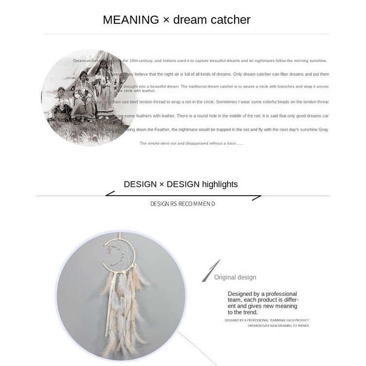 Dream catcher Hình Mặt Trăng Xinh Xắn Dùng Để Trang Trí