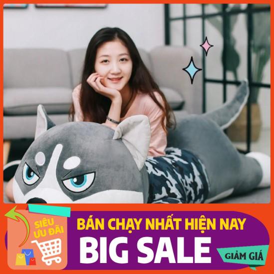 Chó Bông Husky, Chó Alaska GIÁ GỐC TẬN XƯỞNG Thú nhồi bông chất liệu 100% Bông Gòn Cao Cấp - Vải Nhung Cao Cấp Co Dãn