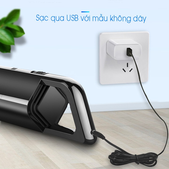 Hút bụi ô tô 12v 120w AKS-8001 có dây, không dây có pin sạc 2000mah