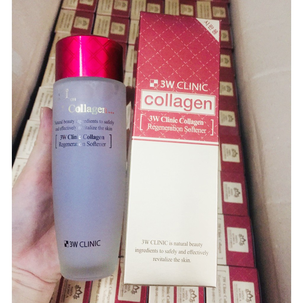 Nước hoa hồng 3W Clinic Collagen Regeneration Softener 150ml Hàn Quốc dưỡng ẩm phục hồi tái tạo da