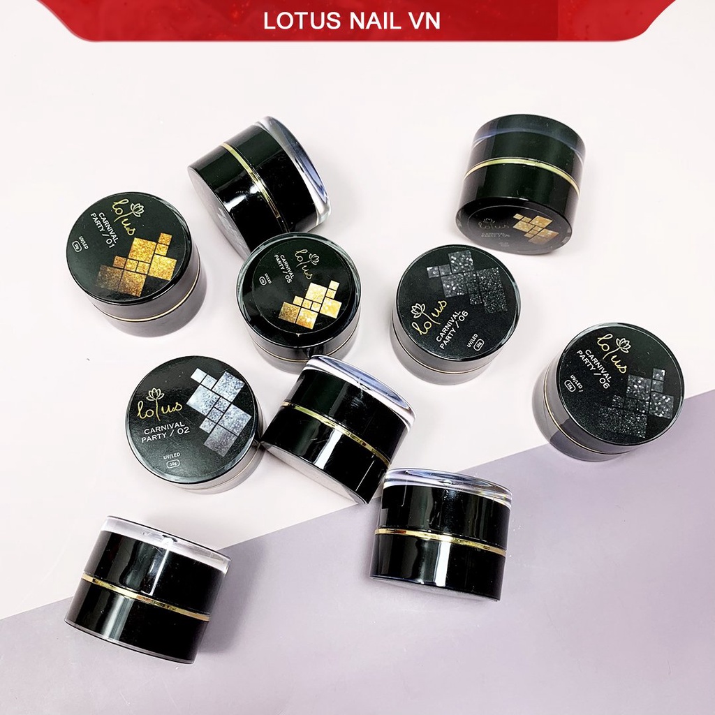 Gel vẽ nhũ kim tuyến siêu sáng Lotus chính hãng cao cấp hũ to 10g