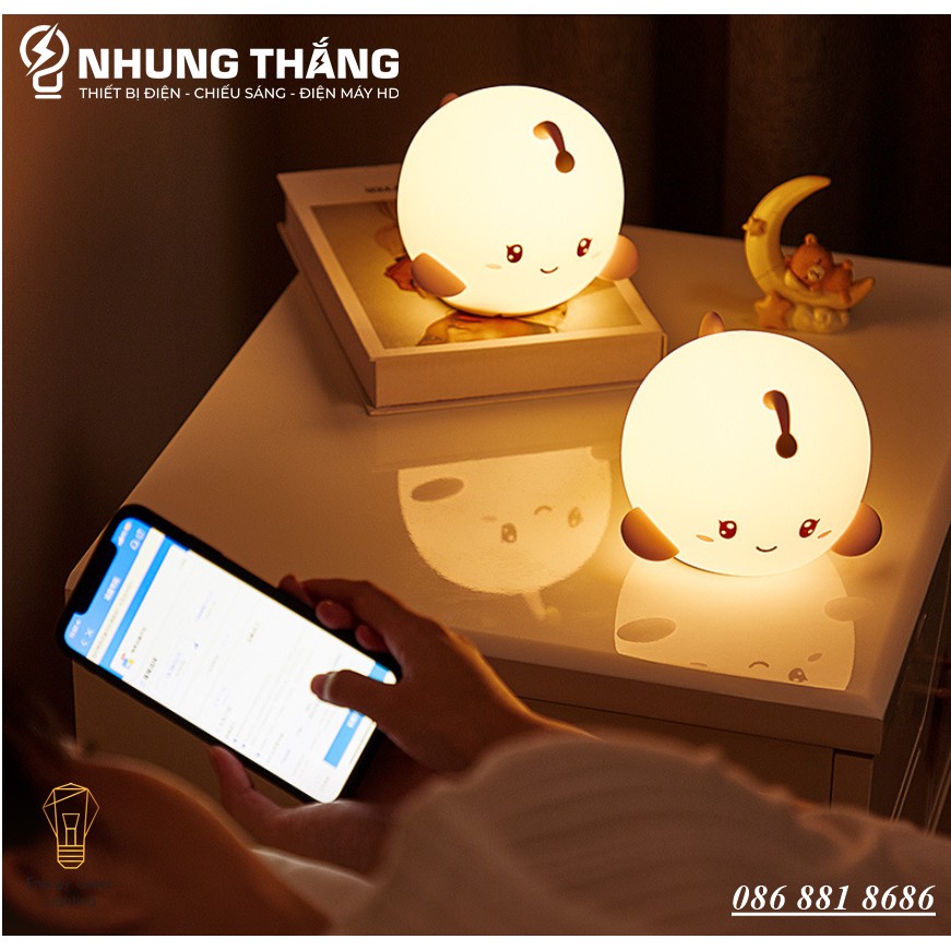 Đèn Ngủ Hình Cá Đèn Dầu Dễ Thương WH-A22 - Thay Đổi Màu Sắc Tùy Thích - Silicon Mềm Mại Siêu Bền-Pin Sạc Tích Điện