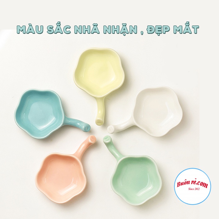 Chén đựng nước chấm gia vị chất liệu nhựa lúa mạch - Bát mini có tay cầm màu pastel 01446