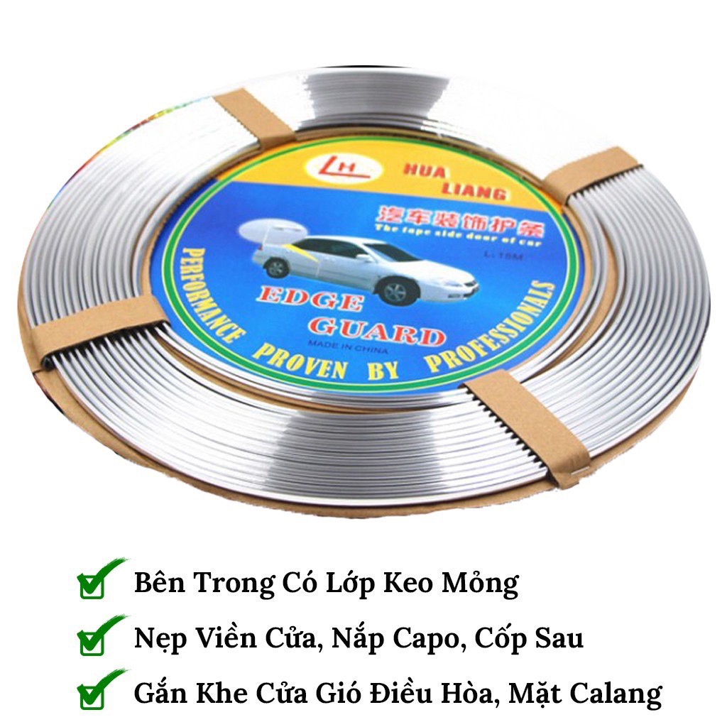 Nẹp Viền Chữ U Mạ Crom Cao Cấp - Nẹp viền trang trí ô tô.