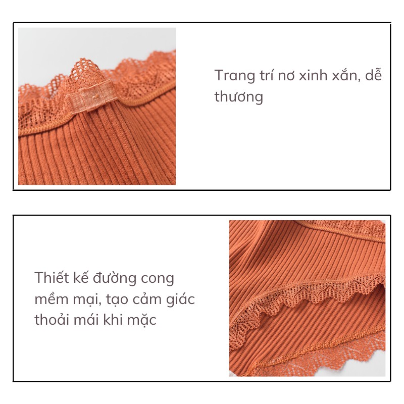 Quần lót nữ cotton sợi tre kháng khuẩn cao cấp viền ren sexy đáng yêu | BigBuy360 - bigbuy360.vn