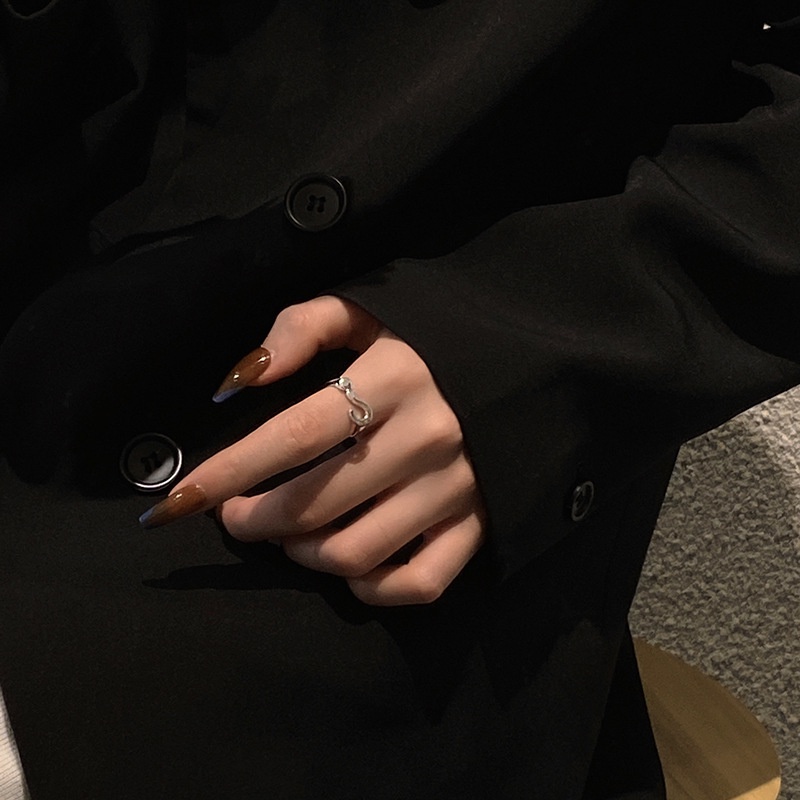 Nhẫn Hình Dấu Hỏi Phong Cách Hàn Quốc Đơn Giản Cá Tính