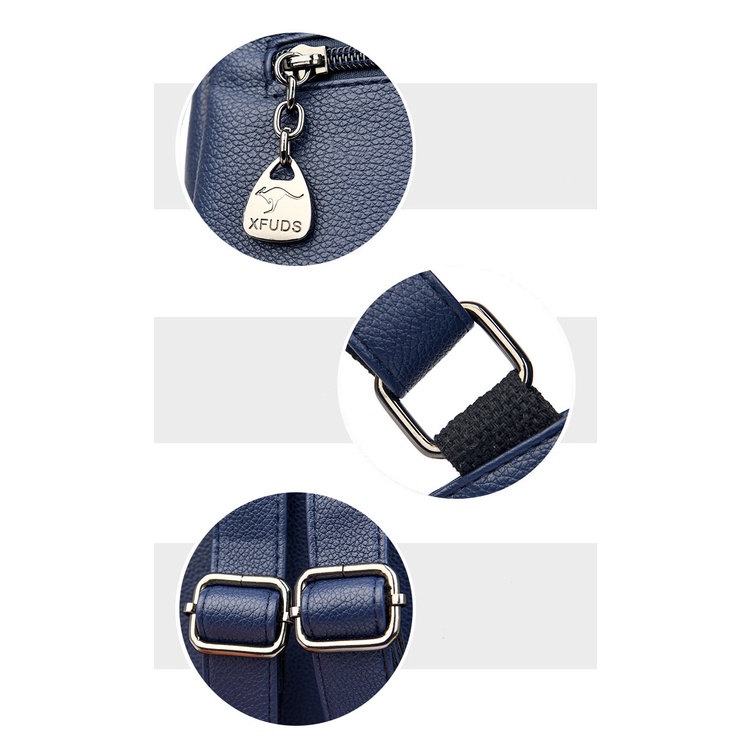 Balo CHUWANGLIN từ da cỡ lớn phối tua rua thời trang dành cho nữ