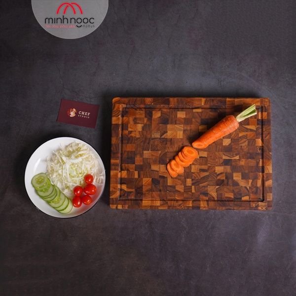 [Chính hãng] Thớt gỗ Teak Chef Studio hình chữ nhật 25x35x3,5 cm - MSP 10235. Dùng cắt, thái, bằm, chặt, bày thực phẩm.