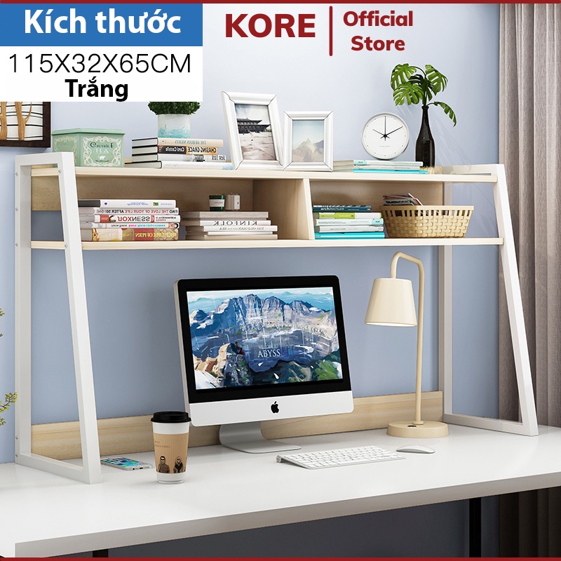 Kệ để sách 2 ngăn để trên bàn tiết kiệm diện tích gỗ MDF chân sơn tĩnh điện cao cấp