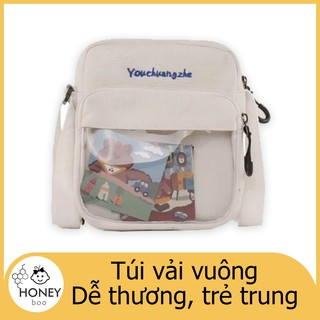 Túi vải kiểu vuông đeo chéo phong cách Hàn Quốc dễ thương【WSB-KOTAK】